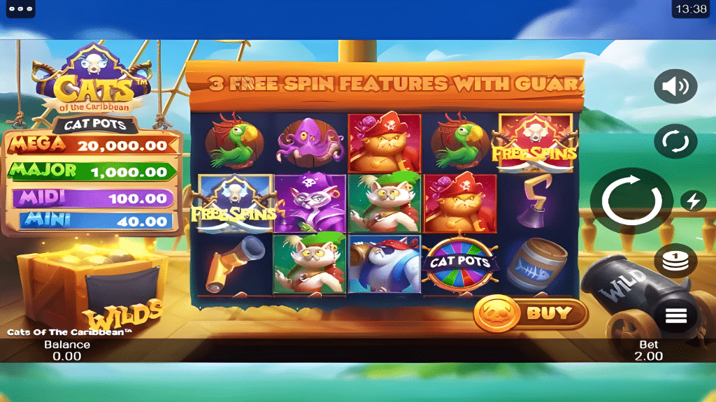 cats of the caribbean pirate slots