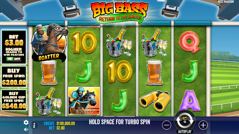 big bass slot return to the races features